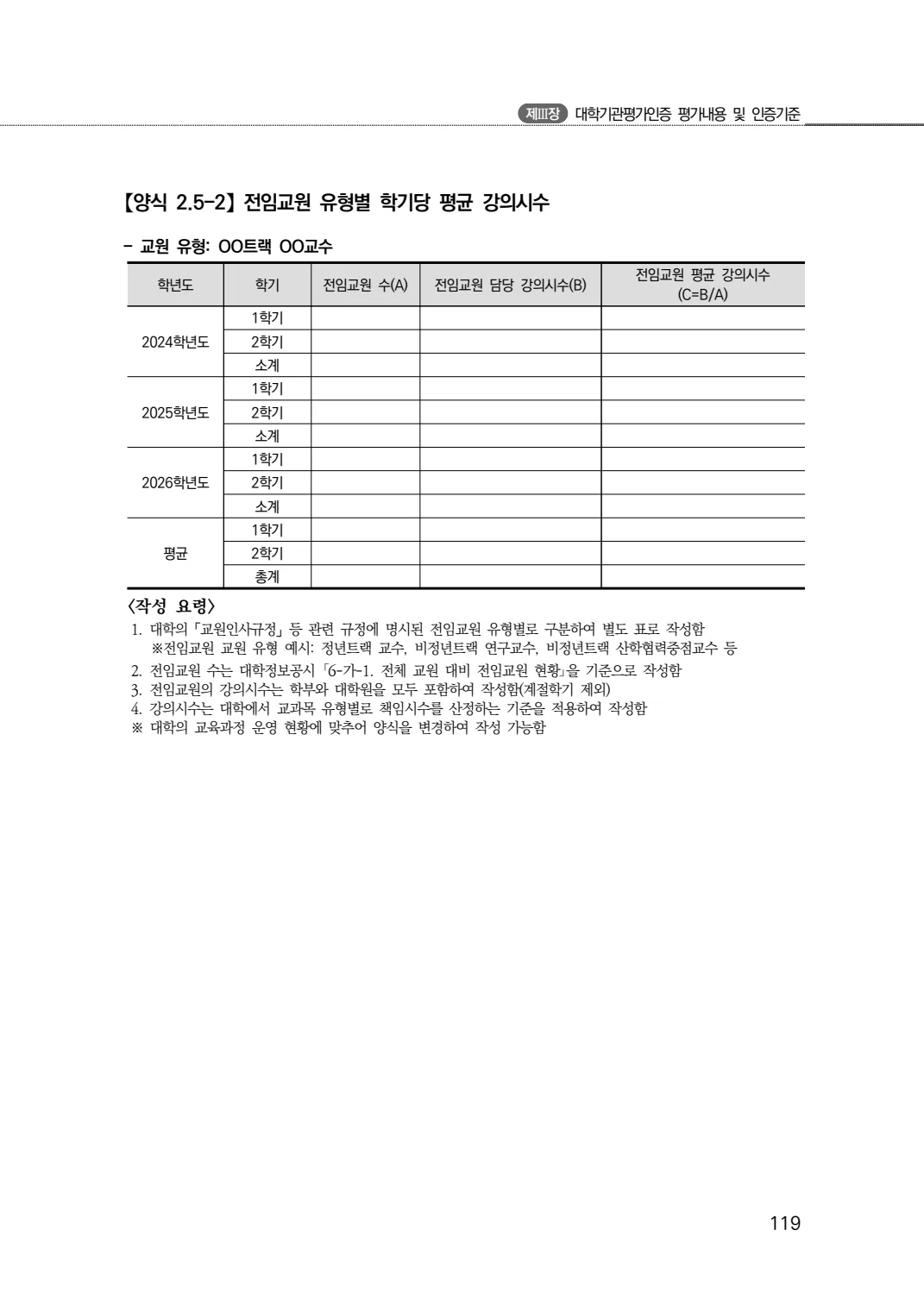 2027년 대학기관평가인증 편람 119쪽
