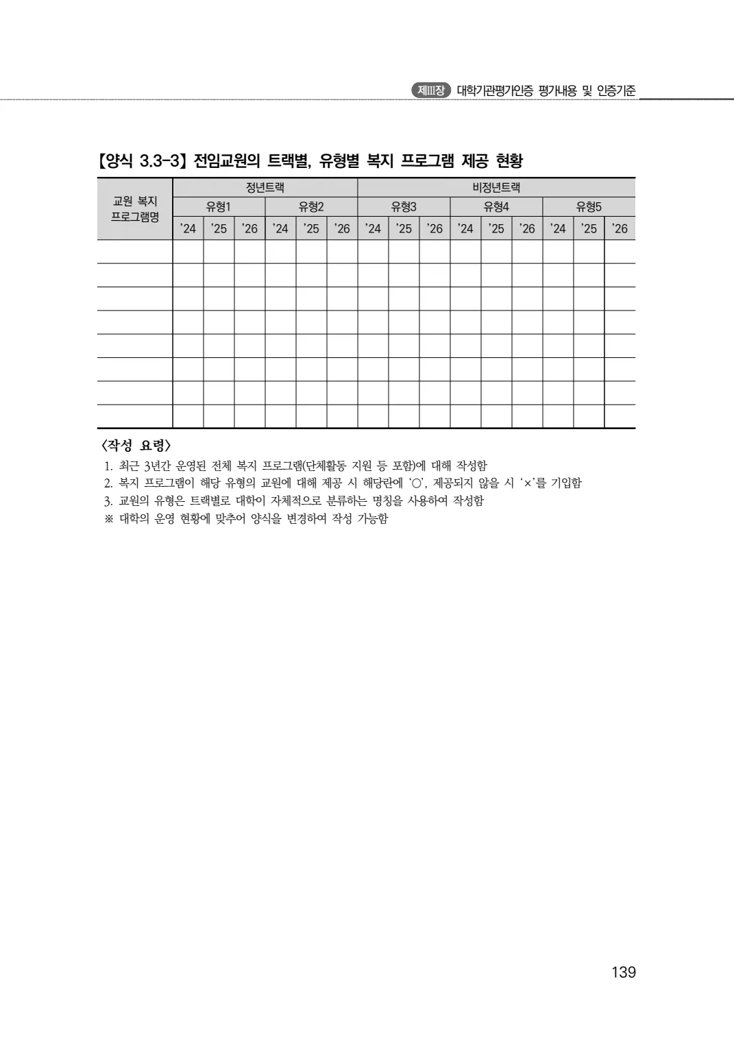 2027년 대학기관평가인증 편람 139쪽