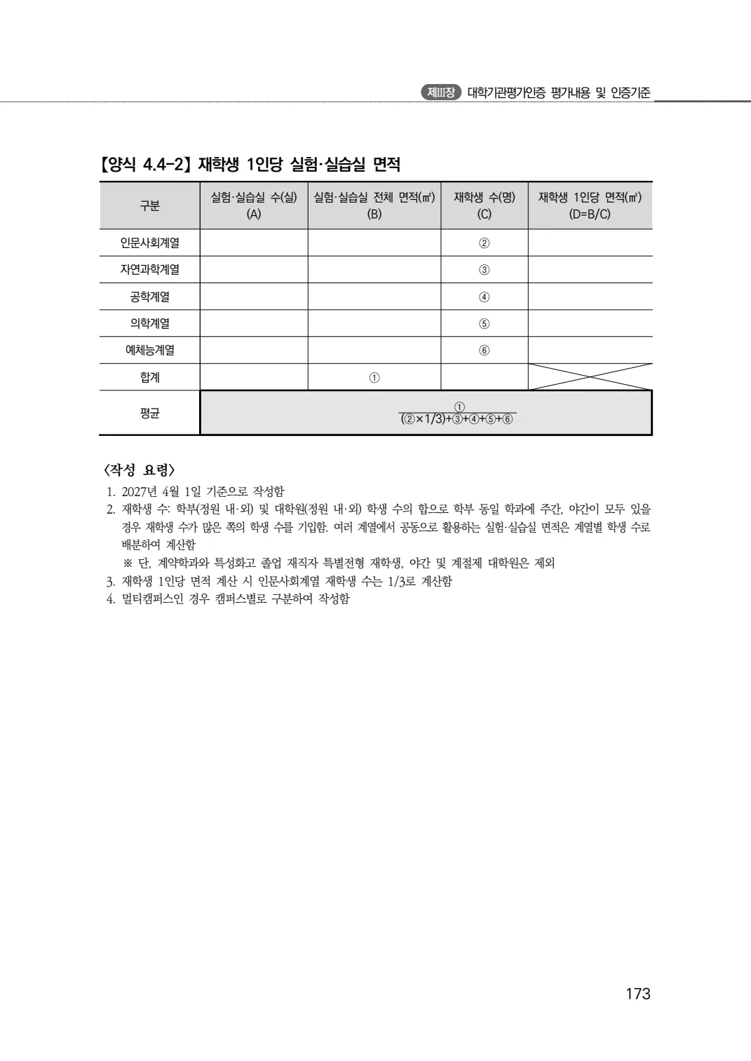 2027년 대학기관평가인증 편람 173쪽